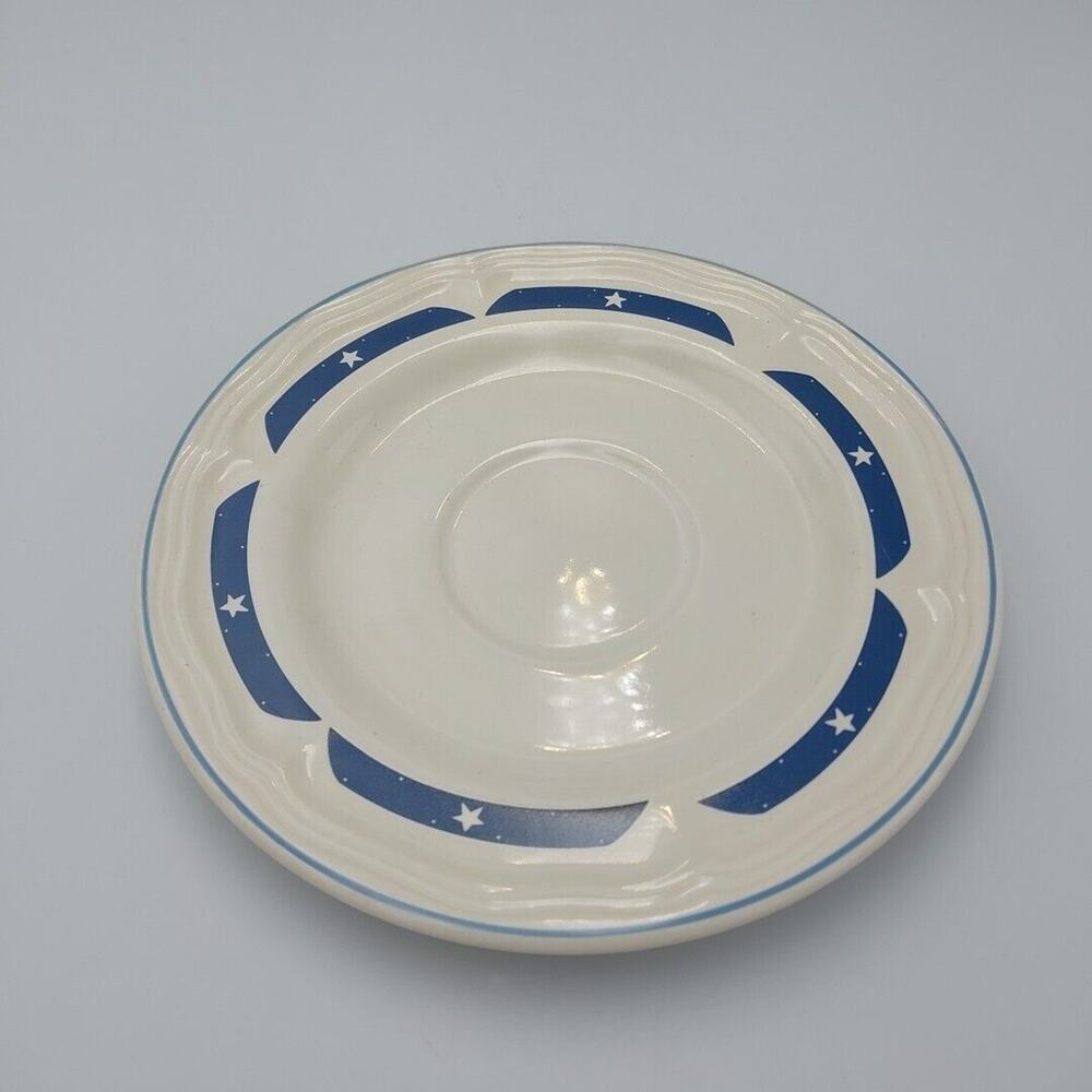 Tienshan‎ Stoneware white & Blue Saucer from the Fantasy Unicorn Set VTG